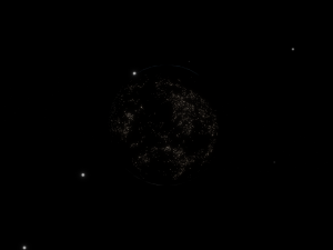 Photorealistic 3D Planet Model Featuring Rings and Night Lights Low-poly Modelo 3D