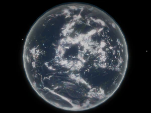 Photorealistic 3D Planet Model Featuring Rings and Night Lights Low-poly 3D Model