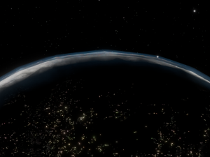 Photorealistic 3D Planet Model Featuring Rings and Night Lights Low-poly Modelo 3D