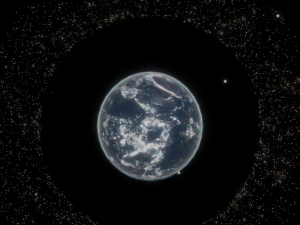 Photorealistic 3D Planet Model Featuring Rings and Night Lights Low-poly Modelo 3D