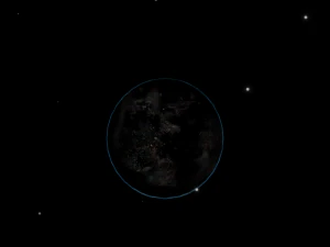Photorealistic 3D Planet Model Featuring Rings and Night Lights Low-poly 3D Model