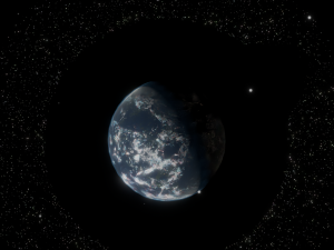 Photorealistic 3D Planet Model Featuring Rings and Night Lights Low-poly Modelo 3D