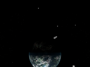 Photorealistic 3D Planet Model Featuring Rings and Night Lights Low-poly Modelo 3D
