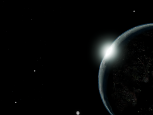 Photorealistic 3D Planet Model Featuring Rings and Night Lights Low-poly Modelo 3D