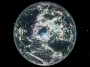Photorealistic 3D Planet Model Featuring Rings and Night Lights Low-poly Modelo 3D