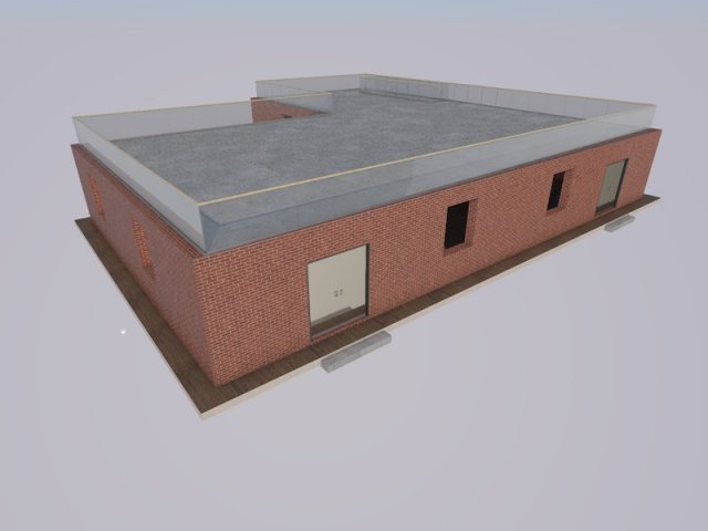 L Shape Building Modello 3D .c4d .max .obj .3ds .fbx .stl .blend 