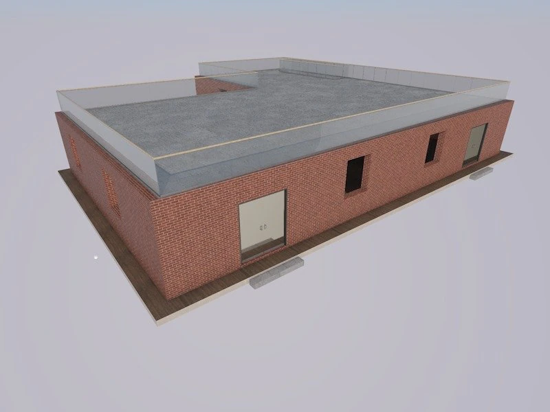 L Shape Building 3D Model .c4d .max .obj .3ds .fbx .stl .blend 