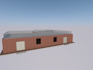 L Shape Building Modello 3D
