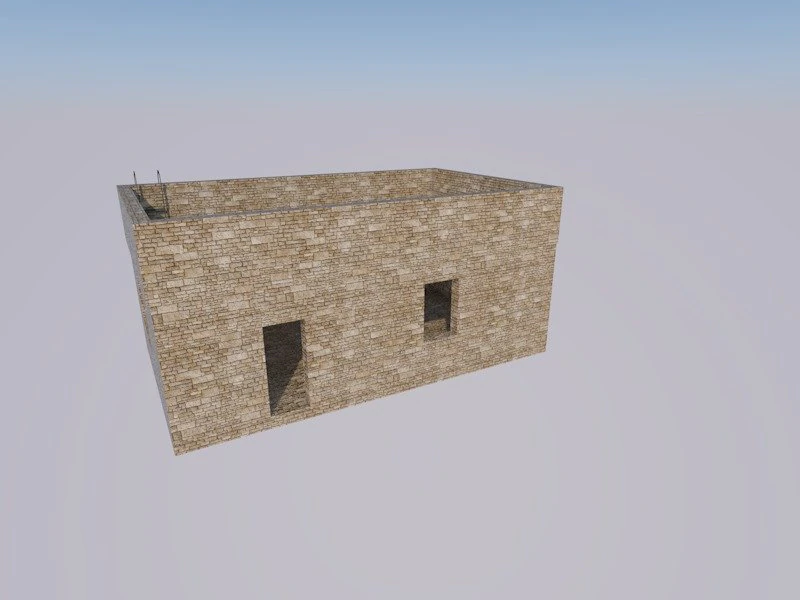 Single Room with Loft Access 3D Model .c4d .max .obj .3ds .fbx .stl .blend 