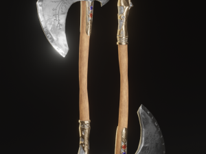 Viking Axe pack PBR Low poly game ready Low-poly 3D 模型