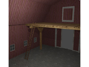 Red barn farm low poly Modelo 3D