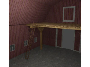 Red barn farm low poly 3D Model