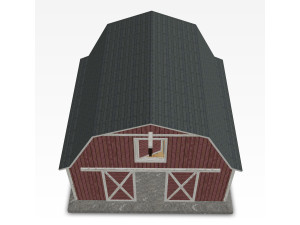Red barn farm low poly Modelo 3D