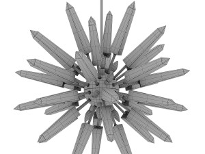 Natural White Quartz Pendant Lamp by Aver 3D Model