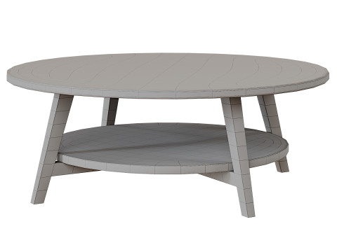 Circular Coffee Table with Shelf 3D Model