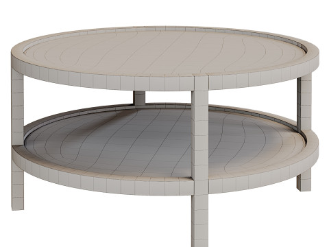 Leighton Solid Wood Coffee Table 3D-Modell