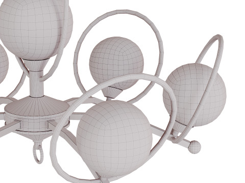 Riley Glass Chandelier 3D Model