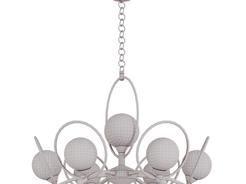 Riley Glass Chandelier 3D Model