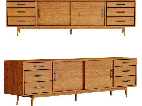 Mid-Century Media Console 3Dモデル