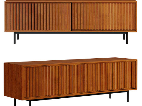 Slatted Media Console 3D Model