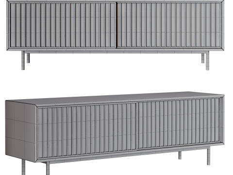 Slatted Media Console 3D Model