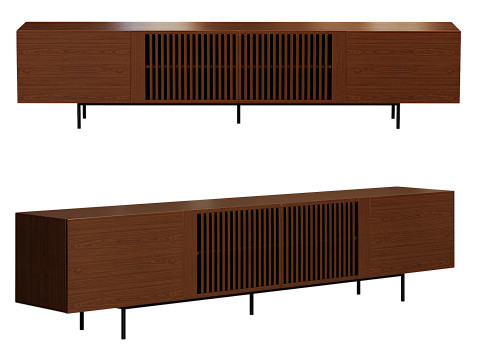 Mid-Century Media Console 3D Model