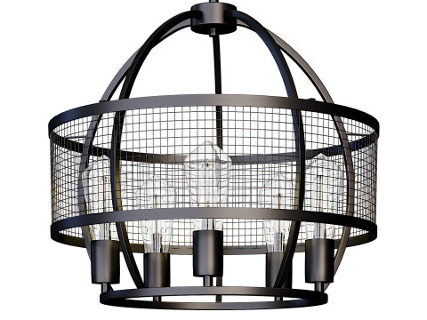Maxax 5 - Light Unique Drum Chandelier 3D 모델