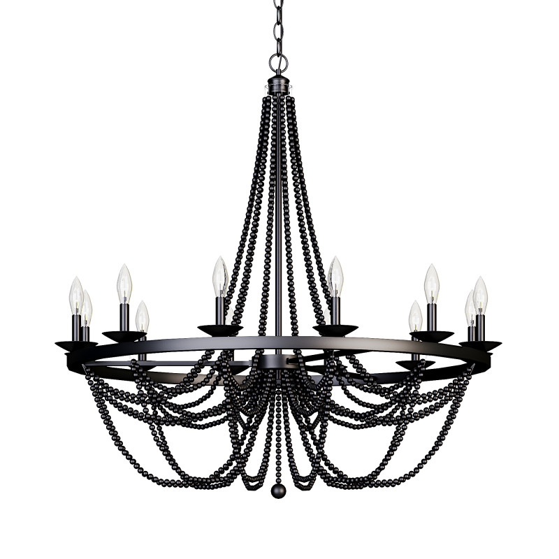 Cauhu 12-light Farmhouse Empire Beaded Chandelier 3D 模型 .c4d .max .obj .3ds .fbx .stl .blend 