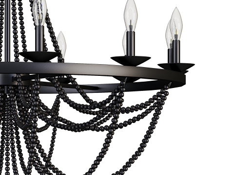 Cauhu 12-light Farmhouse Empire Beaded Chandelier 3D 模型