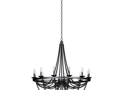 Cauhu 12-light Farmhouse Empire Beaded Chandelier 3D 模型