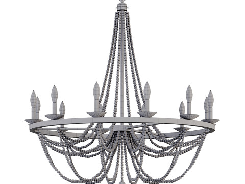 Cauhu 12-light Farmhouse Empire Beaded Chandelier 3D 模型