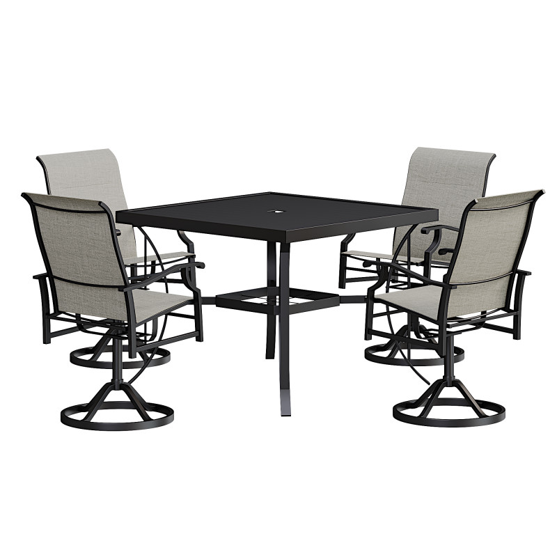 Erommy Dining Table Set 3D Model .c4d .max .obj .3ds .fbx .stl .blend 
