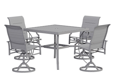 Erommy Dining Table Set 3D Model