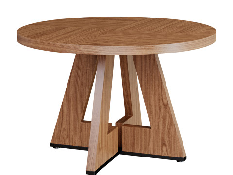 Round Dining Table 3D मॉडल