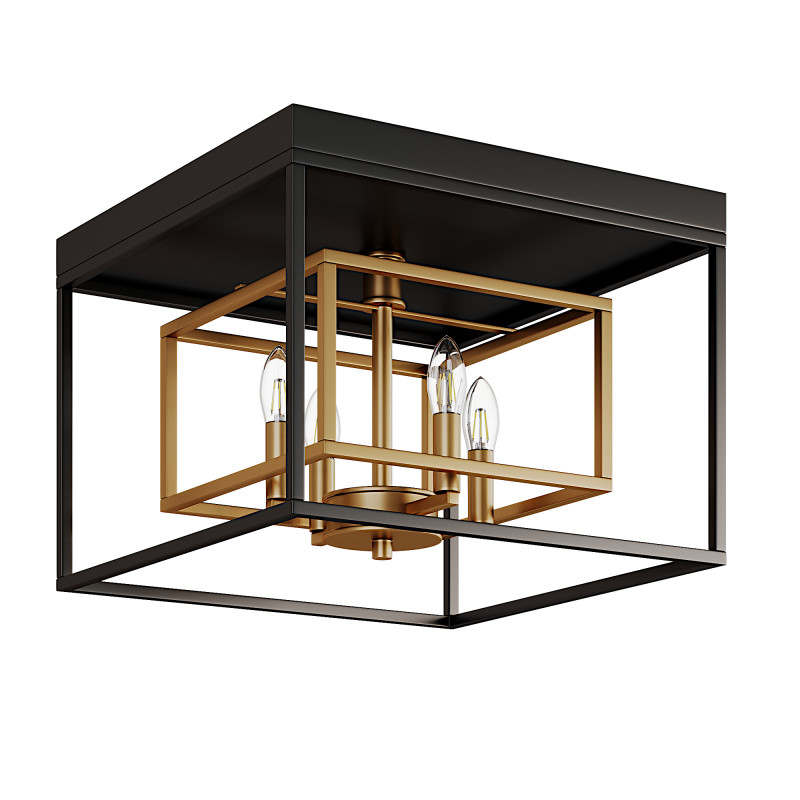 Retro Rectangle Metal Flush Mount Modello 3D .c4d .max .obj .3ds .fbx .stl .blend 