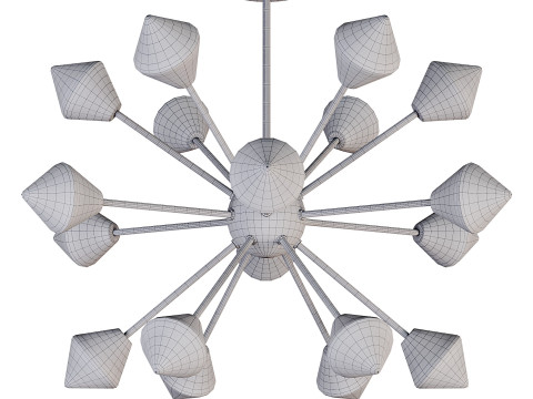 Modern Amber Glass Semi Flush Ceiling Light Model 3D
