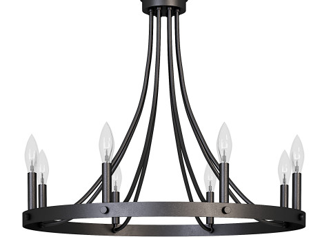 Rustic Wagon Wheel Chandelier 3Dモデル