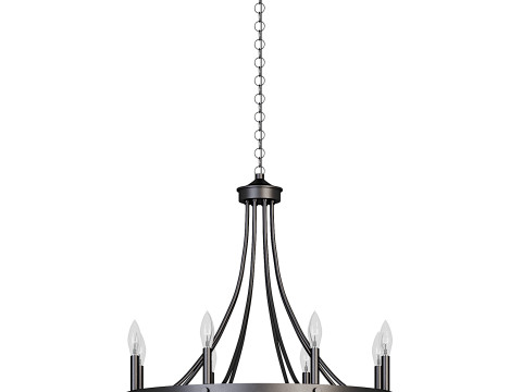 Rustic Wagon Wheel Chandelier Modello 3D