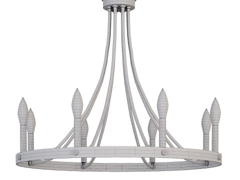 Rustic Wagon Wheel Chandelier Modello 3D