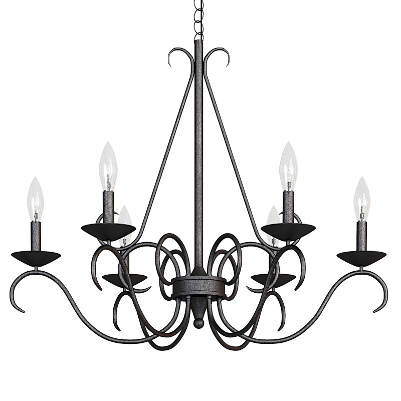 Farmhouse 6-Light French Country Chandelier 3D Model .c4d .max .obj .3ds .fbx .stl .blend