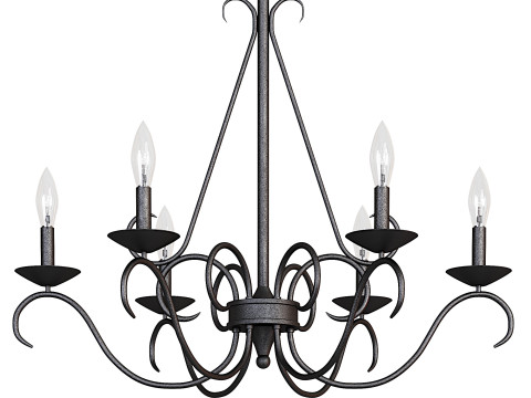 Farmhouse 6-Light French Country Chandelier 3D Model