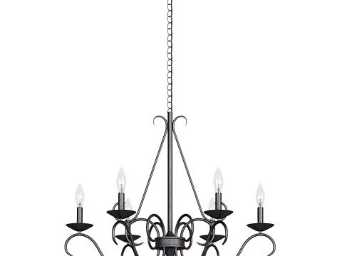 Farmhouse 6-Light French Country Chandelier 3D Model