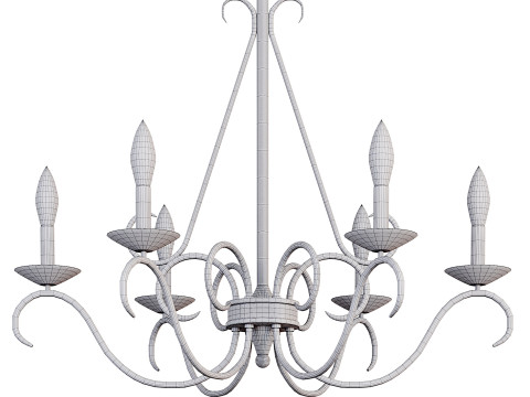 Farmhouse 6-Light French Country Chandelier 3D Model