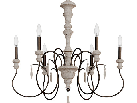 The Gray Barn Farmhouse 6-Light Chandelier 3D Model