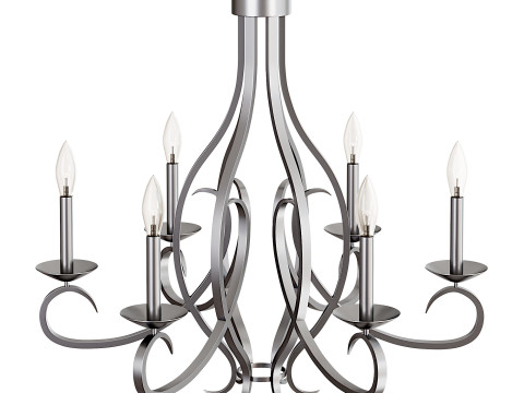 Kichler Lighting Ania 6-light Brushed Nickel Chandelier 3D Модель