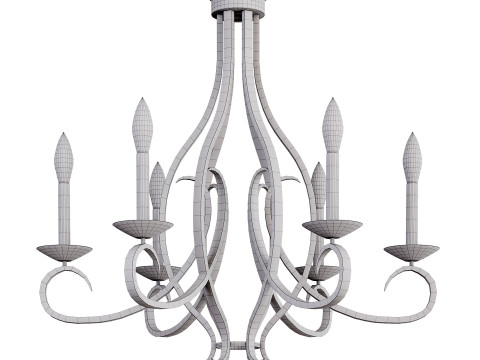Kichler Lighting Ania 6-light Brushed Nickel Chandelier 3D Модель