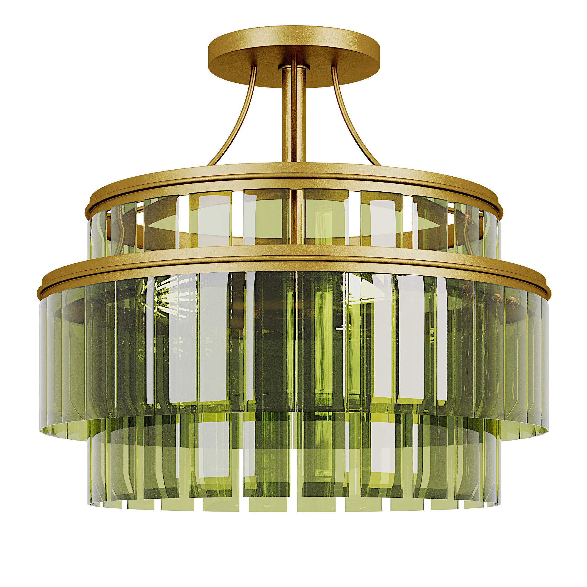 Currey Company Vintner Green Semi-Flush Mount 3D Model .c4d .max .obj .3ds .fbx .stl .blend 