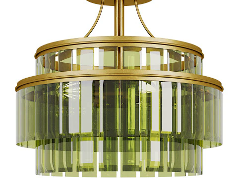 Currey Company Vintner Green Semi-Flush Mount 3D Model