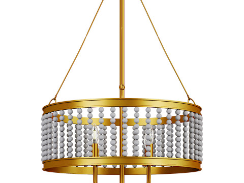 Glam French Country Drum Chandelier 3D Model