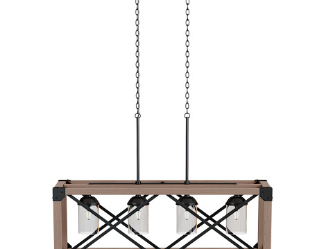 Farmhouse Rustic 4-Light Chandelier 3D-Modell